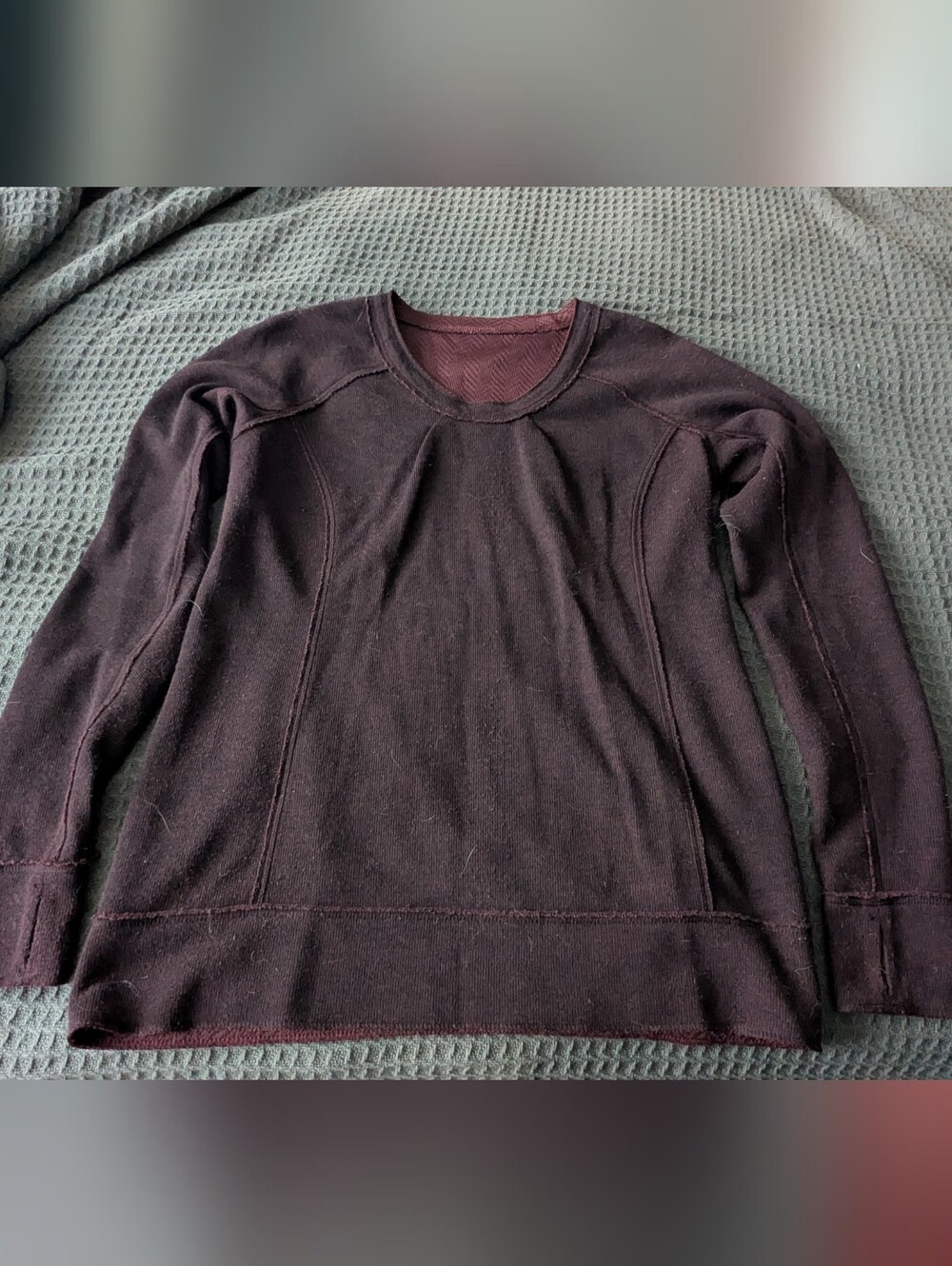 Burgundy MEC Reversible Raglan Sleeve Shirt With Thumbholes